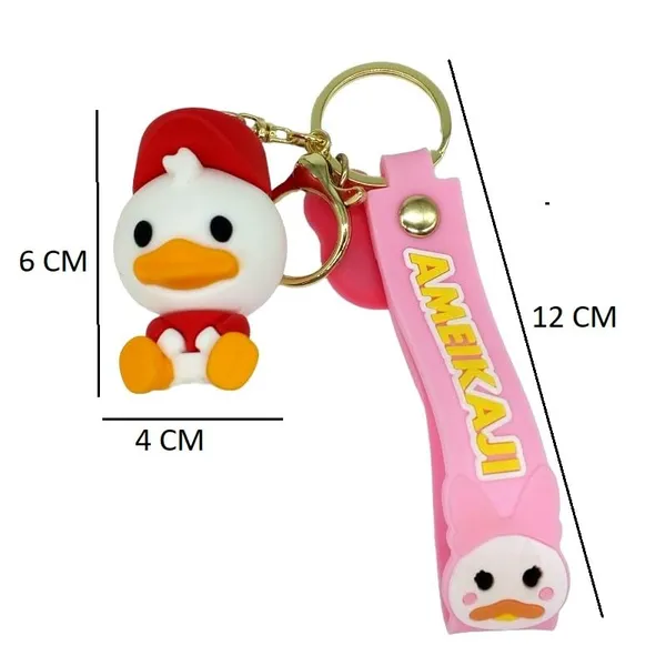 Cute_3D_Huey_Duck_From_Duck_Tails_Lanyard_Rubber_Keychain_Lanyard_Charm