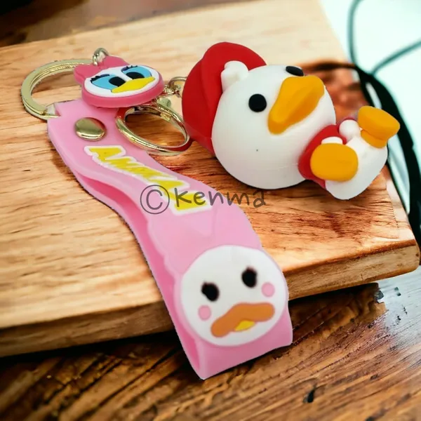 Cute_3D_Huey_Duck_From_Duck_Tails_Lanyard_Rubber_Keychain_Lanyard_Charm