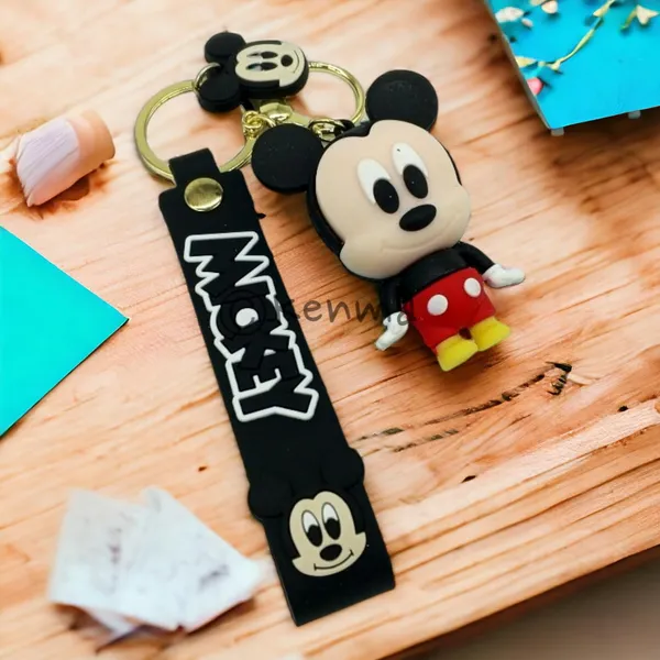 Cute_3D_Mickey_Mouse_Cute_3D_Lanyard_Rubber_Keychain_Lanyard_Charm_Keyring