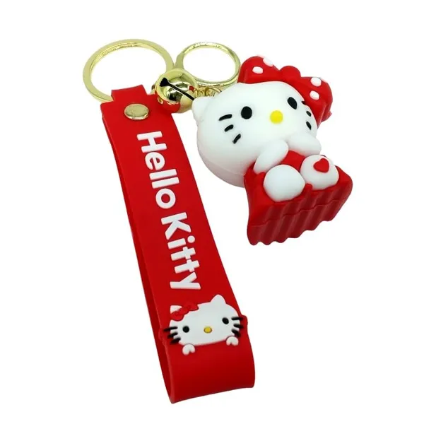 Cute_3D_Red_Hello_Kitty_Sitting_Lanyard_Rubber_Keychain_Lanyard_Charm_Keyring