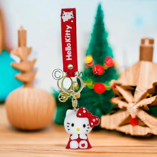 Cute_3D_Red_Hello_Kitty_Sitting_Lanyard_Rubber_Keychain_Lanyard_Charm_Keyring
