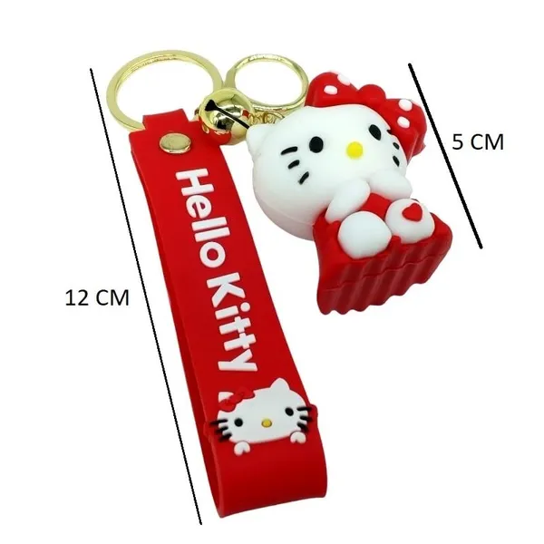 Cute_3D_Red_Hello_Kitty_Sitting_Lanyard_Rubber_Keychain_Lanyard_Charm_Keyring