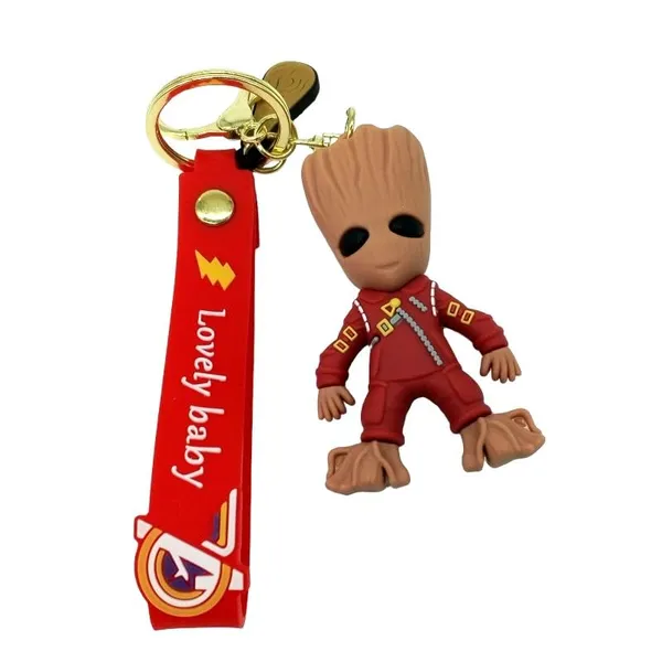 Cute_3D_Red_Standing_Groot_Lanyard_Rubber_Keychain_Lanyard_Charm_Keyring
