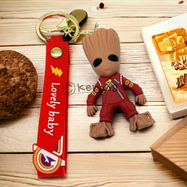 Cute_3D_Red_Standing_Groot_Lanyard_Rubber_Keychain_Lanyard_Charm_Keyring