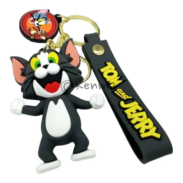 Cute_3D_Standing_Smiley_Tom_Lanyard_Rubber_Keychain_Lanyard_Charm_Keyring