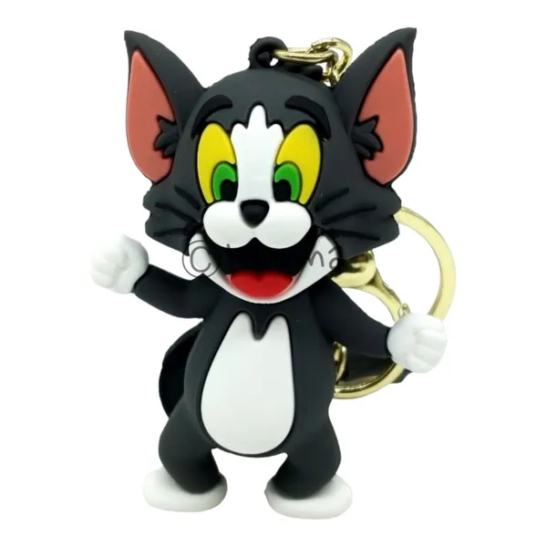 Cute_3D_Standing_Smiley_Tom_Lanyard_Rubber_Keychain_Lanyard_Charm_Keyring