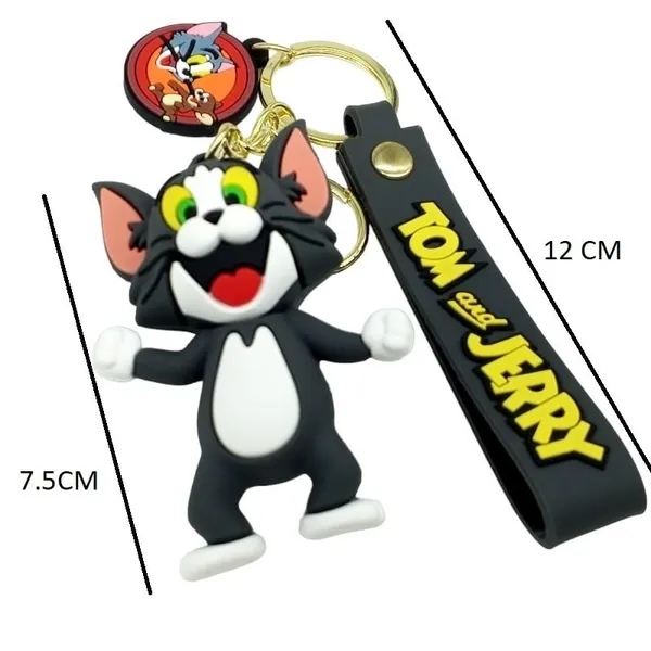Cute_3D_Standing_Smiley_Tom_Lanyard_Rubber_Keychain_Lanyard_Charm_Keyring