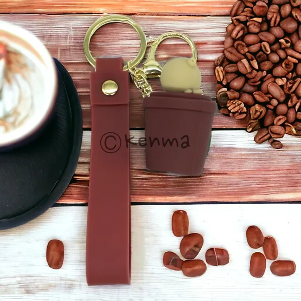 Cute_3D_Star_Bear_In_Brown_Cup_Lanyard_Rubber_Keychain_Lanyard_Charm_Keyring