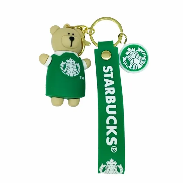 Cute_3D_Star_Green_Bear_Lanyard_Rubber_Keychain_Lanyard_Charm_Keyring