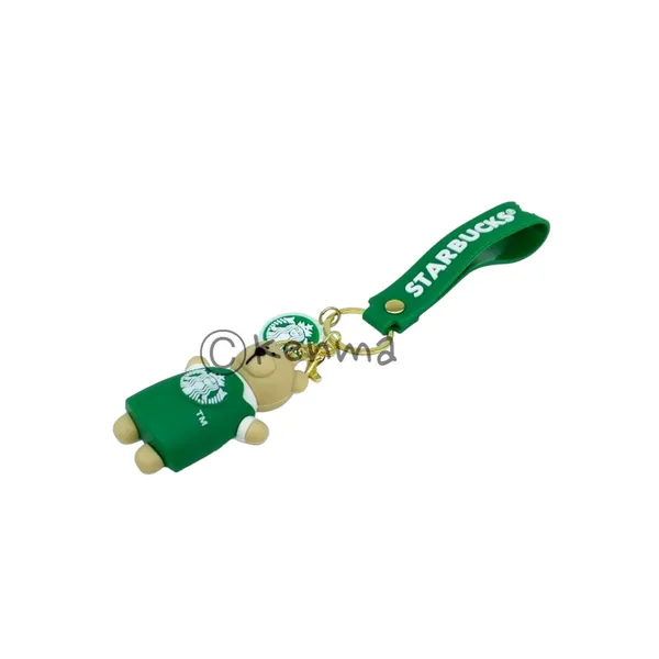 Cute_3D_Star_Green_Bear_Lanyard_Rubber_Keychain_Lanyard_Charm_Keyring