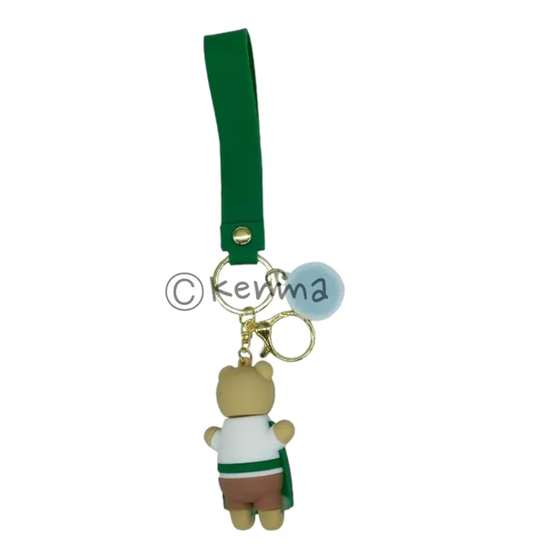 Cute_3D_Star_Green_Bear_Lanyard_Rubber_Keychain_Lanyard_Charm_Keyring
