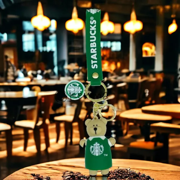 Cute_3D_Star_Green_Bear_Lanyard_Rubber_Keychain_Lanyard_Charm_Keyring