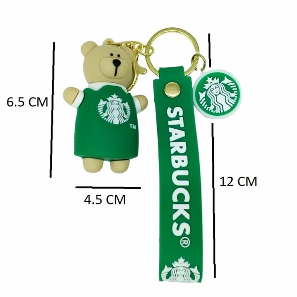 Cute_3D_Star_Green_Bear_Lanyard_Rubber_Keychain_Lanyard_Charm_Keyring
