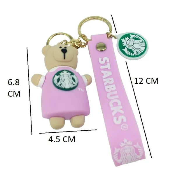 Cute_3D_Star_Pink_Bear_Lanyard_Rubber_Keychain_Lanyard_Charm_Keyring