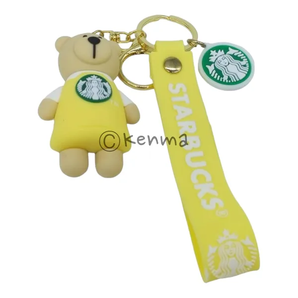 Cute_3D_Star_Yellow_Bear_Lanyard_Rubber_Keychain_Lanyard_Charm