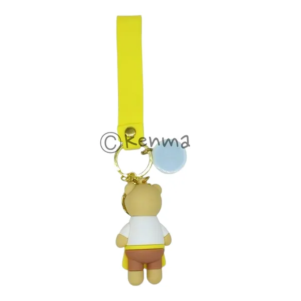 Cute_3D_Star_Yellow_Bear_Lanyard_Rubber_Keychain_Lanyard_Charm