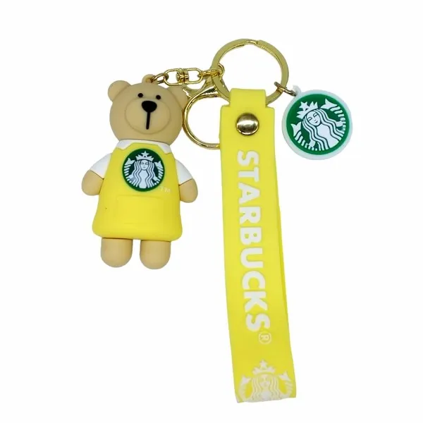 Cute_3D_Star_Yellow_Bear_Lanyard_Rubber_Keychain_Lanyard_Charm