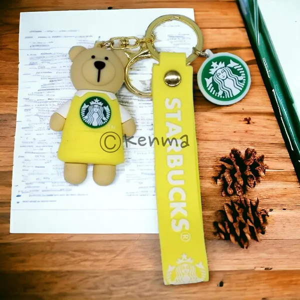 Cute_3D_Star_Yellow_Bear_Lanyard_Rubber_Keychain_Lanyard_Charm