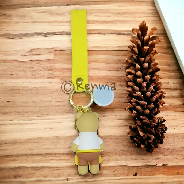 Cute_3D_Star_Yellow_Bear_Lanyard_Rubber_Keychain_Lanyard_Charm
