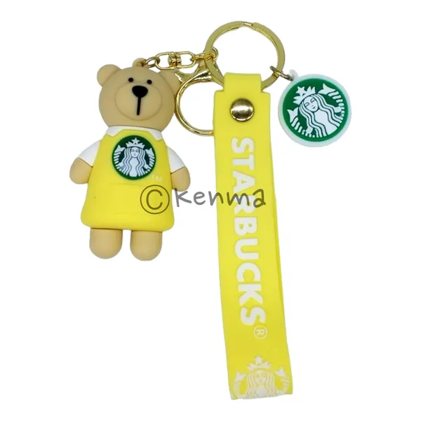 Cute_3D_Star_Yellow_Bear_Lanyard_Rubber_Keychain_Lanyard_Charm