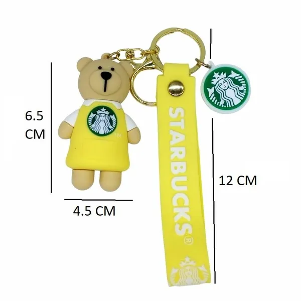 Cute_3D_Star_Yellow_Bear_Lanyard_Rubber_Keychain_Lanyard_Charm
