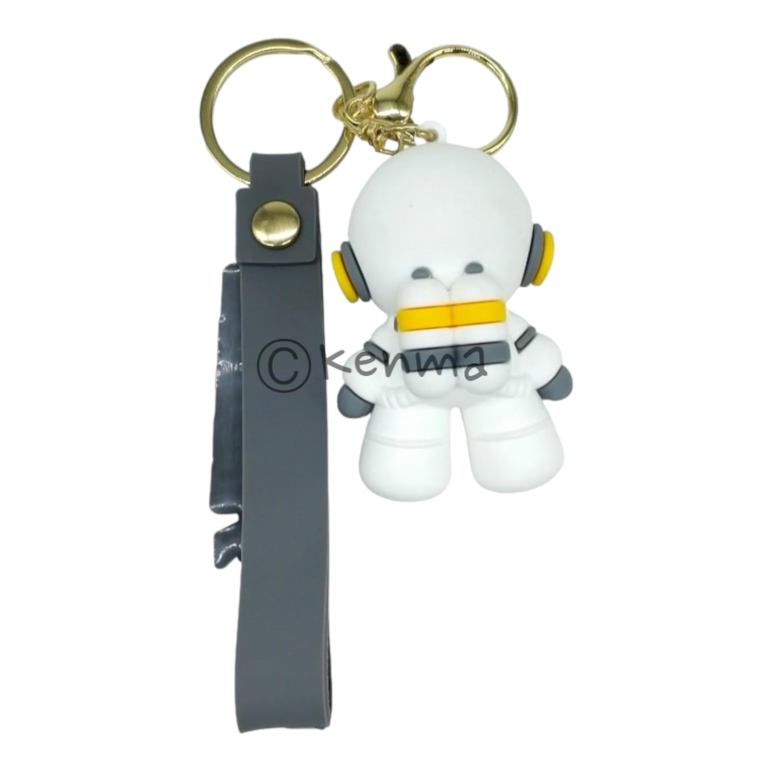 Cute_3D_White_&_Grey_Astronaut_Lanyard_Rubber_Keychain_Lanyard_Charm_Keyring