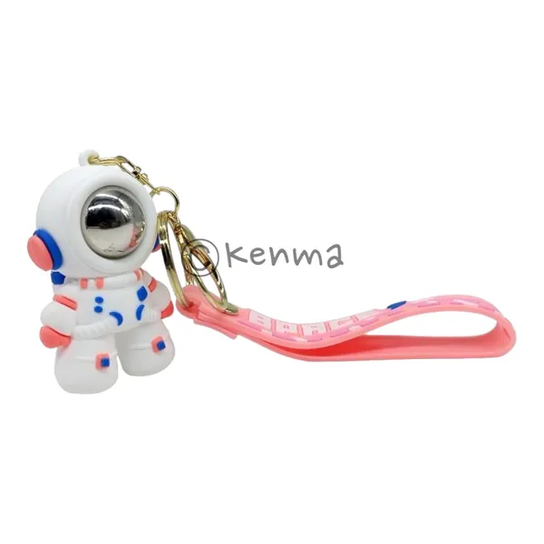 Cute_3D_White_&_Pink_Astronaut_Lanyard_Rubber_Keychain_Lanyard_Charm_Keyring