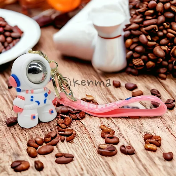 Cute_3D_White_&_Pink_Astronaut_Lanyard_Rubber_Keychain_Lanyard_Charm_Keyring