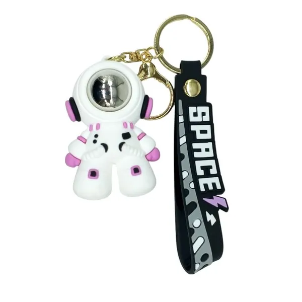 Cute_3D_White_Black_Astronaut_Lanyard_Rubber_Keychain_Lanyard_Charm_Keyring