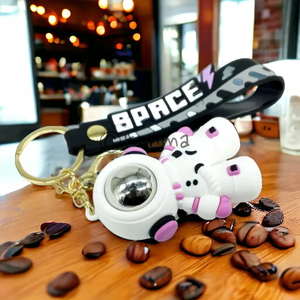 Cute_3D_White_Black_Astronaut_Lanyard_Rubber_Keychain_Lanyard_Charm_Keyring