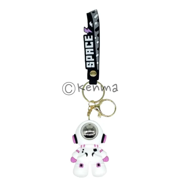 Cute_3D_White_Black_Astronaut_Lanyard_Rubber_Keychain_Lanyard_Charm_Keyring