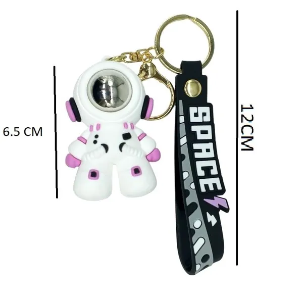 Cute_3D_White_Black_Astronaut_Lanyard_Rubber_Keychain_Lanyard_Charm_Keyring
