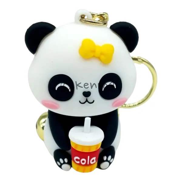 Cute_3D_Yellow_Sitting_Drink_Juice_Lanyard_Rubber_Keychain_Lanyard_Charm_Keyring