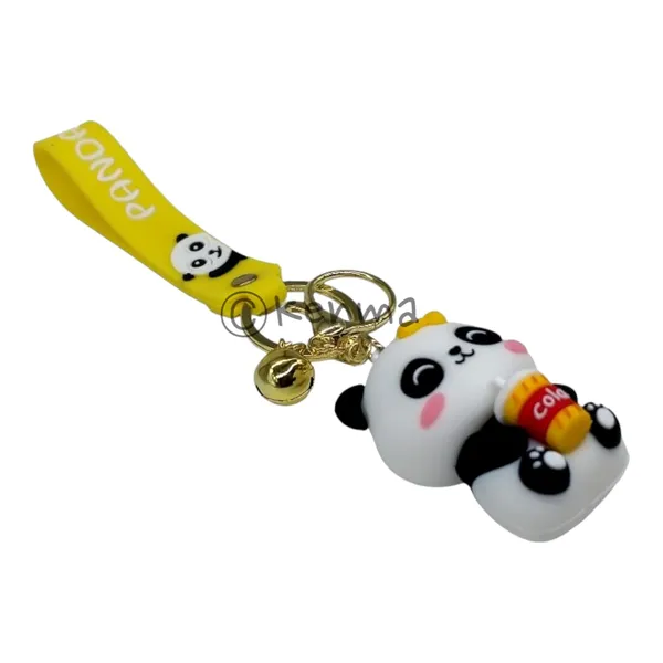 Cute_3D_Yellow_Sitting_Drink_Juice_Lanyard_Rubber_Keychain_Lanyard_Charm_Keyring