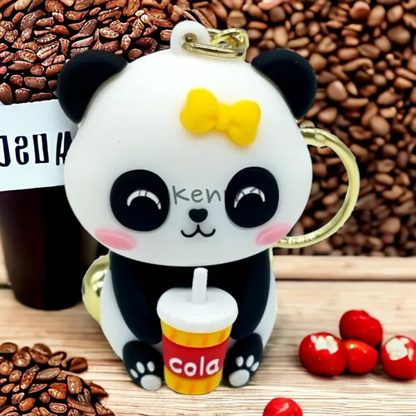 Cute_3D_Yellow_Sitting_Drink_Juice_Lanyard_Rubber_Keychain_Lanyard_Charm_Keyring