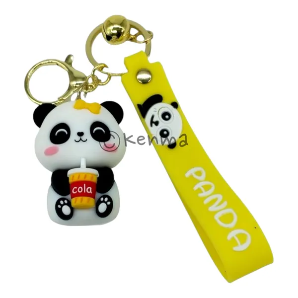 Cute_3D_Yellow_Sitting_Drink_Juice_Lanyard_Rubber_Keychain_Lanyard_Charm_Keyring