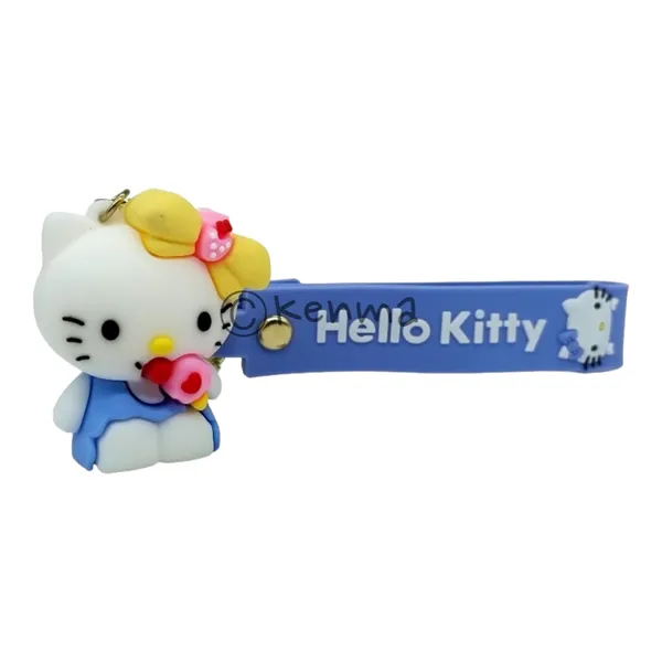 Cute_Hello_Kitty_3D_Sitting_Blue_Lanyard_Rubber_Keychain_Lanyard_Charm_Keyring