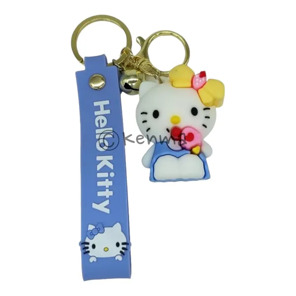 Cute_Hello_Kitty_3D_Sitting_Blue_Lanyard_Rubber_Keychain_Lanyard_Charm_Keyring