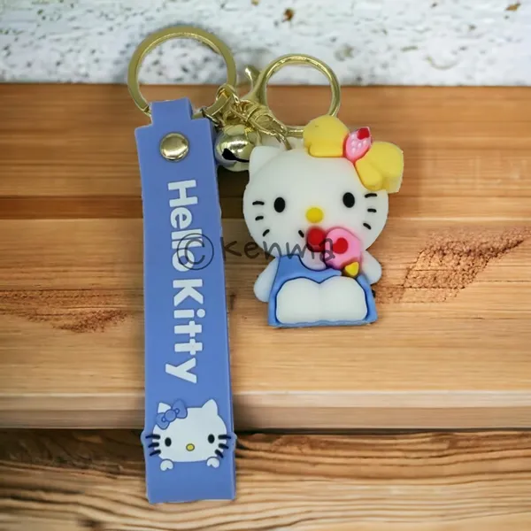 Cute_Hello_Kitty_3D_Sitting_Blue_Lanyard_Rubber_Keychain_Lanyard_Charm_Keyring