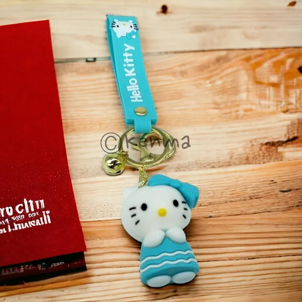 Cute_Hello_Kitty_Light_Blue_With_Beautiful_Blue_Bow_Lanyard_Rubber_Keychain_Lanyard_Charm_Keyring