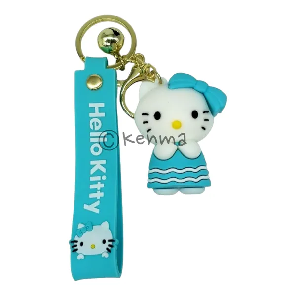 Cute_Hello_Kitty_Light_Blue_With_Beautiful_Blue_Bow_Lanyard_Rubber_Keychain_Lanyard_Charm_Keyring