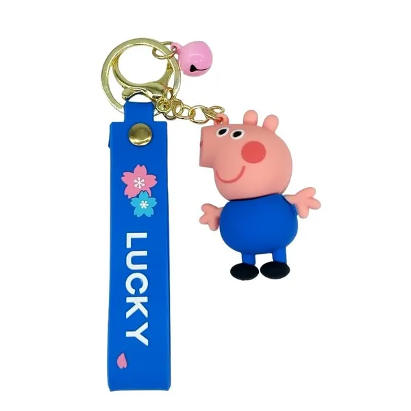 Cute_Pig_Blue_3D_Standing_Keychain_Lanyard_Charm_Keyring