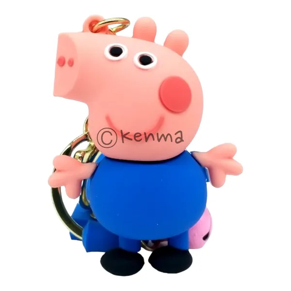 Cute_Pig_Blue_3D_Standing_Keychain_Lanyard_Charm_Keyring