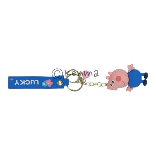 Cute_Pig_Blue_3D_Standing_Keychain_Lanyard_Charm_Keyring