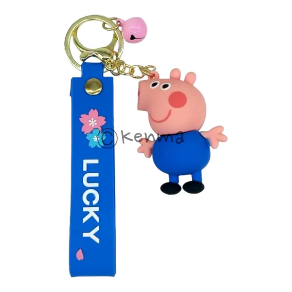 Cute_Pig_Blue_3D_Standing_Keychain_Lanyard_Charm_Keyring