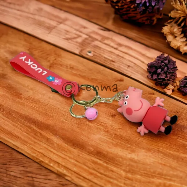 Cute_Pig_Red_3D_Standing_Keychain_Lanyard_Charm_Keyring