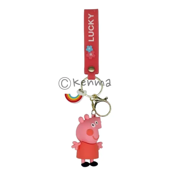 Cute_Pig_Red_3D_Standing_Keychain_Lanyard_Charm_Keyring