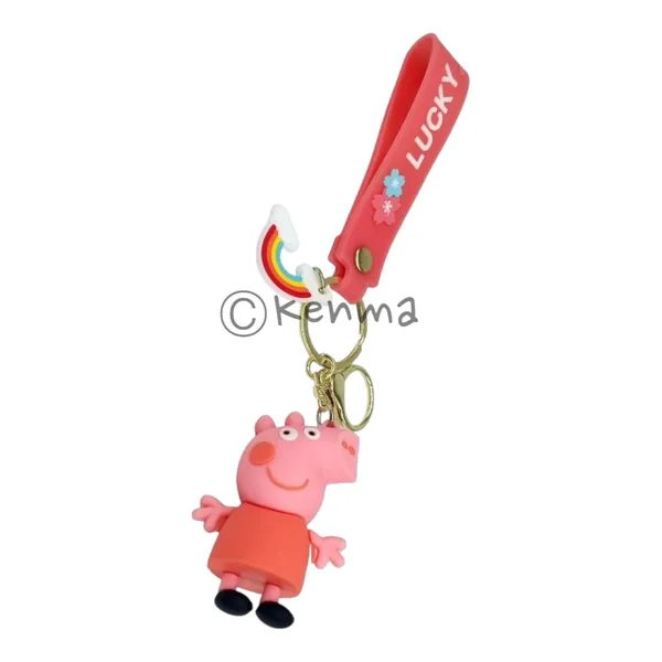 Cute_Pig_Red_3D_Standing_Keychain_Lanyard_Charm_Keyring