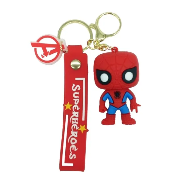 Cute_Red_Spiderman_2D_Lanyard_Rubber_Keychain_Lanyard_Charm_Keyring
