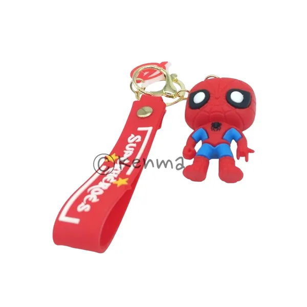Cute_Red_Spiderman_2D_Lanyard_Rubber_Keychain_Lanyard_Charm_Keyring